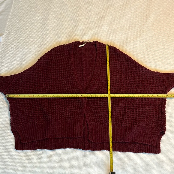 Free People Red Berry Oversized Cardigan Sweater - Picture 10 of 12